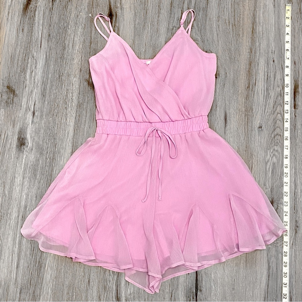 Mi Ami Surplice Flowy Lavender Romper